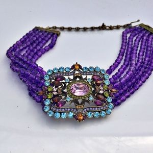 Heidi Daus Tanzanite and Swavorski Beaded Choker